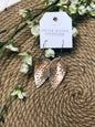ROSE GOLD HANGING LEATHER EARRING