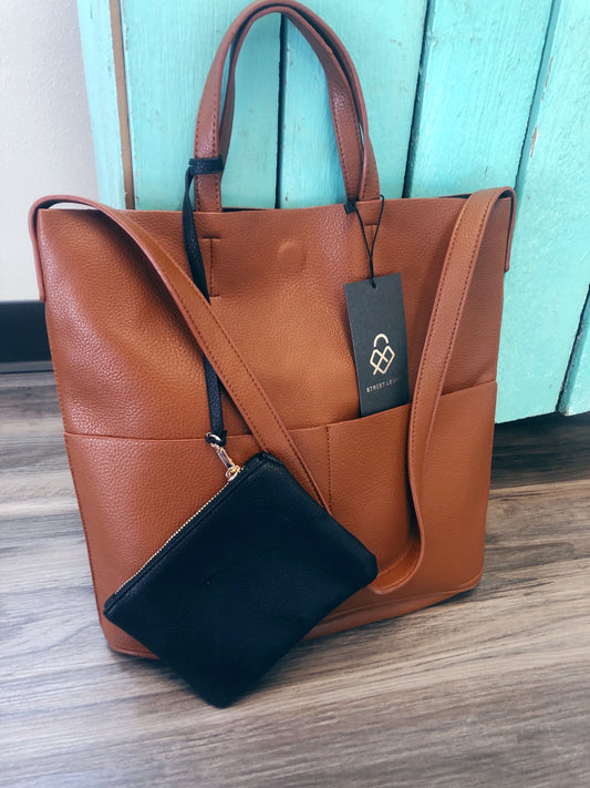 BROWN SLOUCHY TOTE