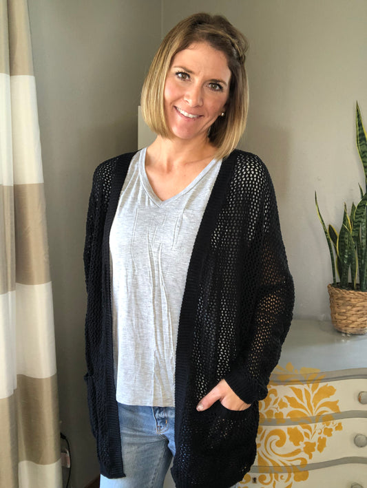OPEN FRONT KNIT