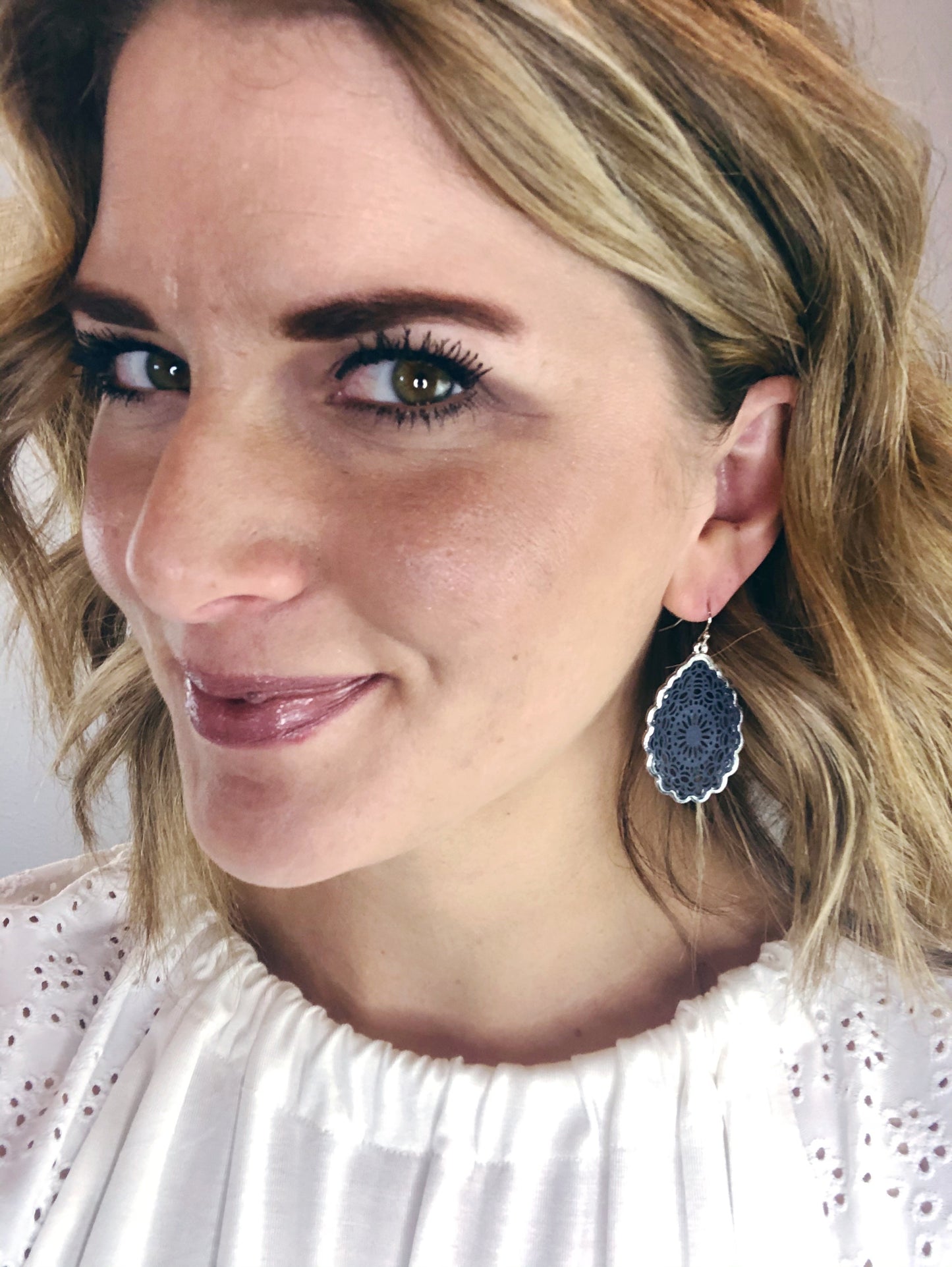 LASER CUT MANDALA HOOK EARRING