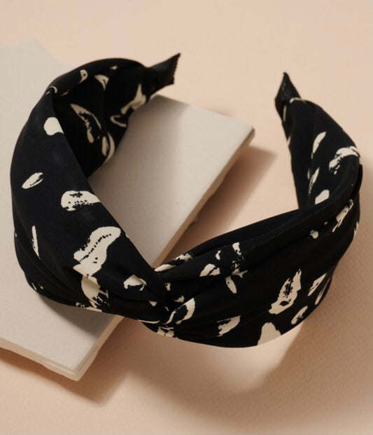 TWISTED HEADBAND W/ DOT PRINT