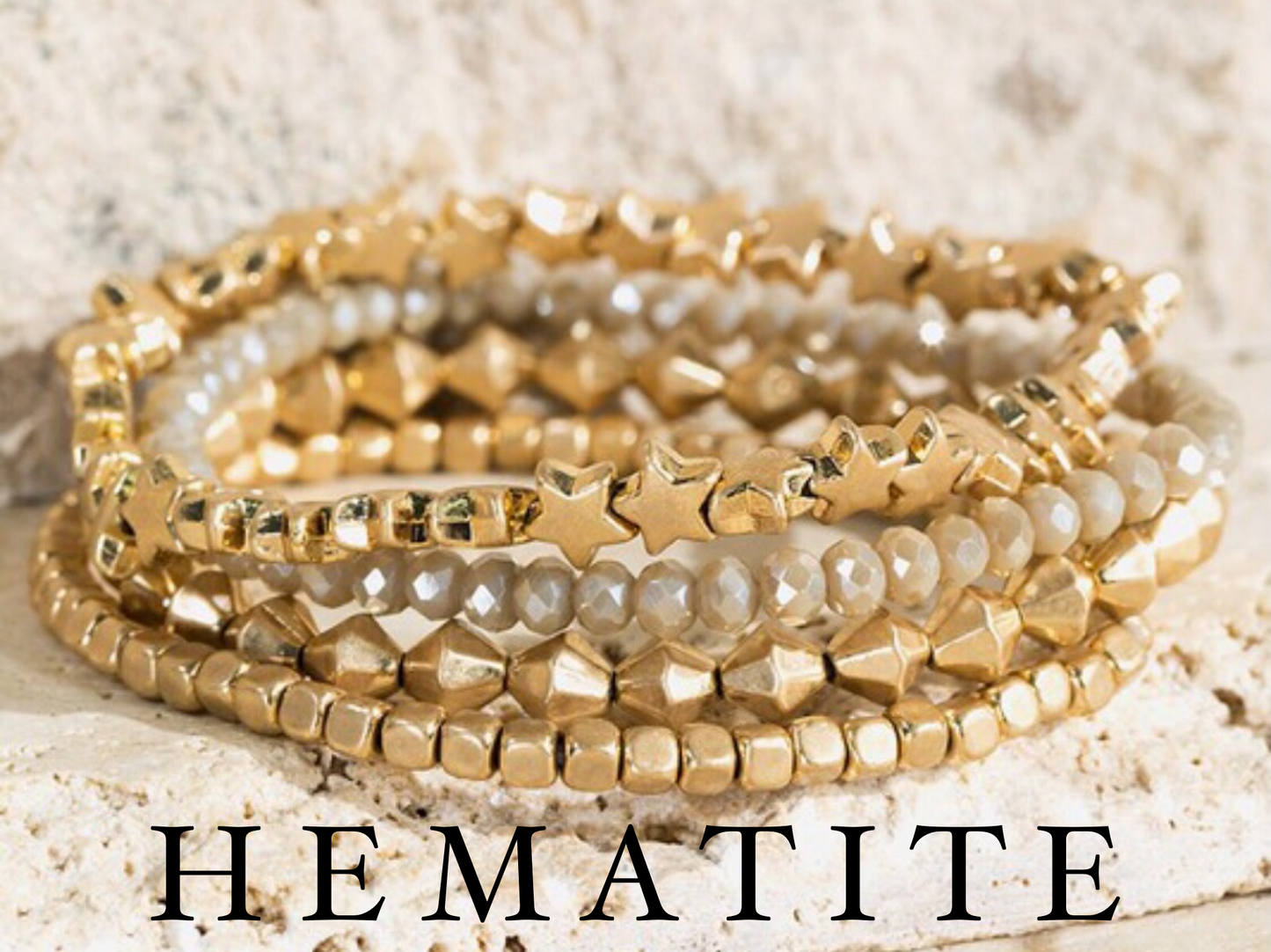 STAR METALLIC BEAD BRACELET SET