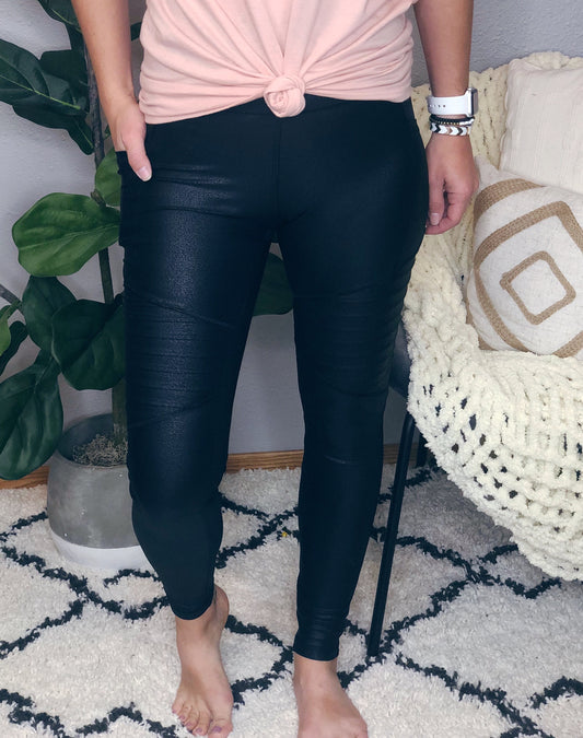 LEATHER MOTO LEGGING