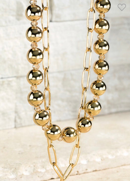 DOUBLE LAYER BEAD NECKLACE