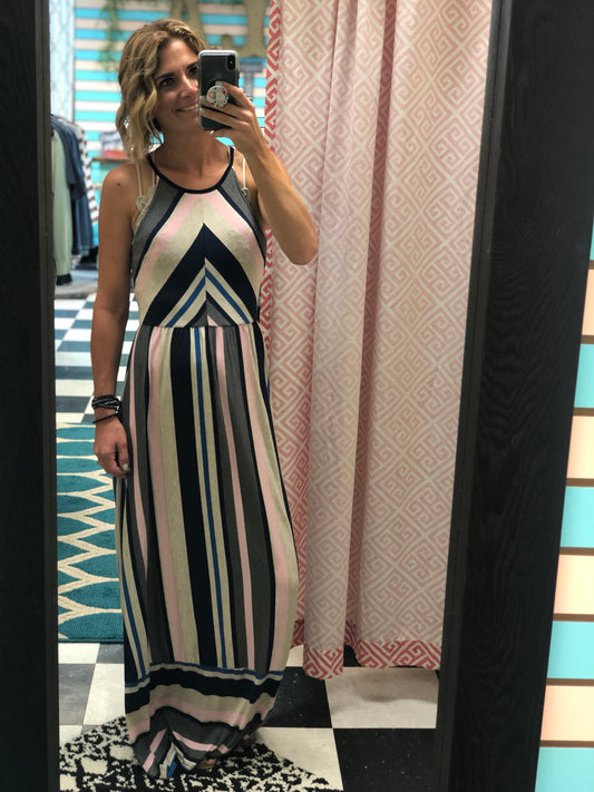 STRIPED MAXI DRESS