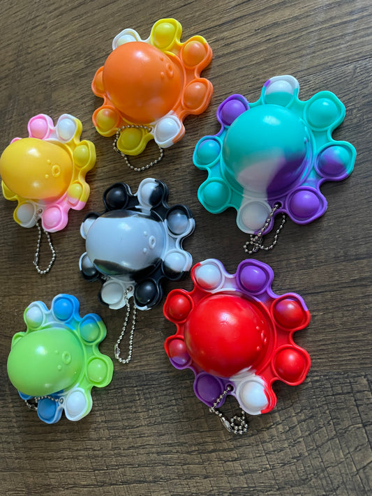 OCTOPUS TIE DYE PUSH POP KEY CHAIN