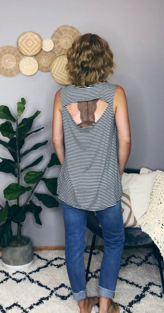 STRIPE OPEN BACK TANK