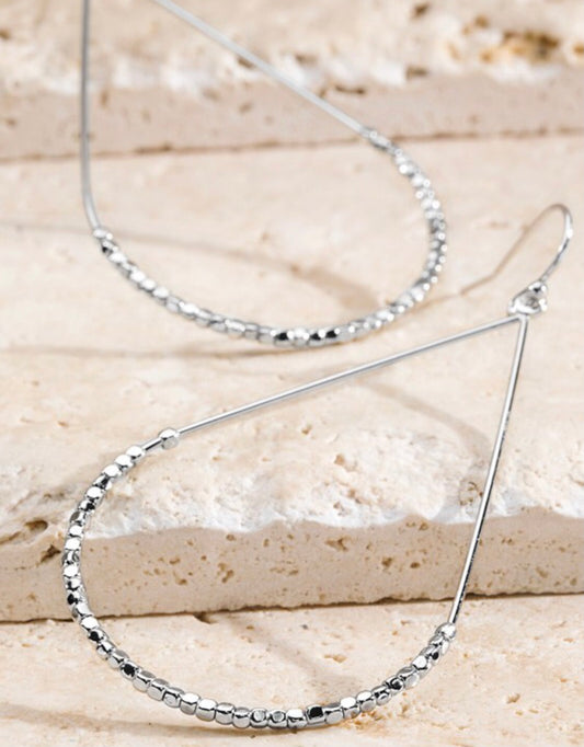 METAL BEADED TEARDROP EARRING