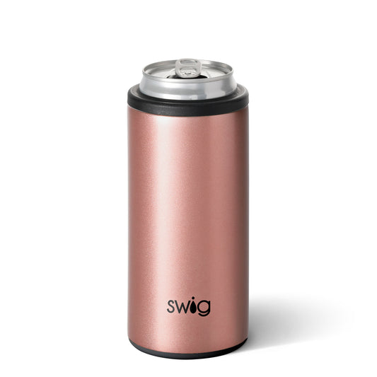 ROSE GOLD/BLACK SKINNY CAN COOLER