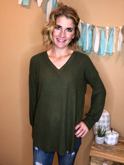 WAFFLE KNIT LONG SLEEVE