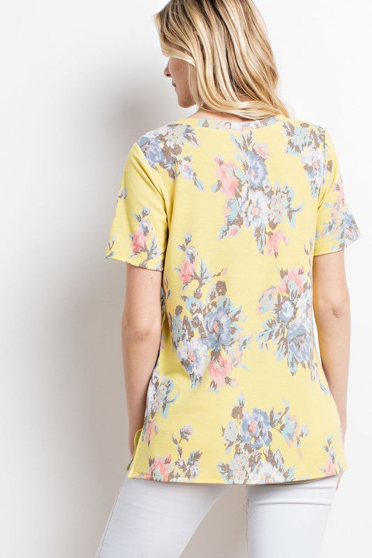 FLORAL VNECK