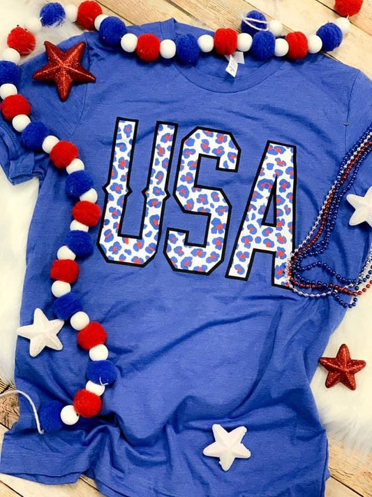 LEOPARD USA BLUE TEE