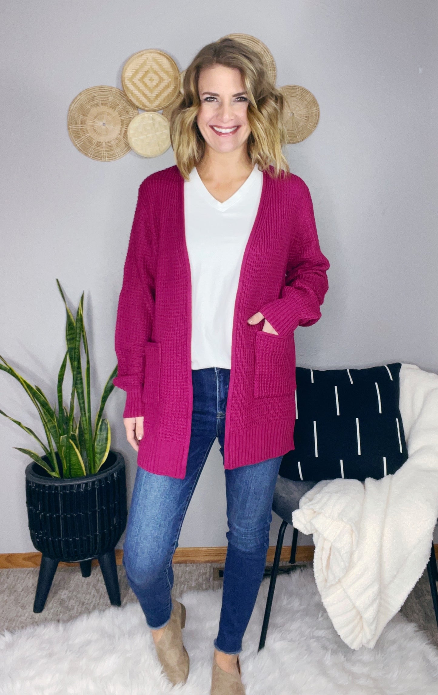 WAFFLE OPEN CARDIGAN SPRING 22