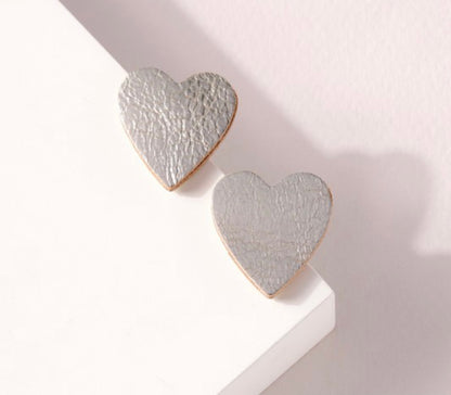 LEATHER HEART EARRING