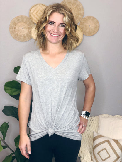 V NECK BAMBOO BASIC TEE