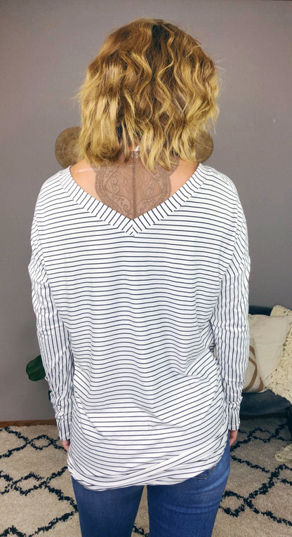 STRIPED V FRONT AND BACK TOP