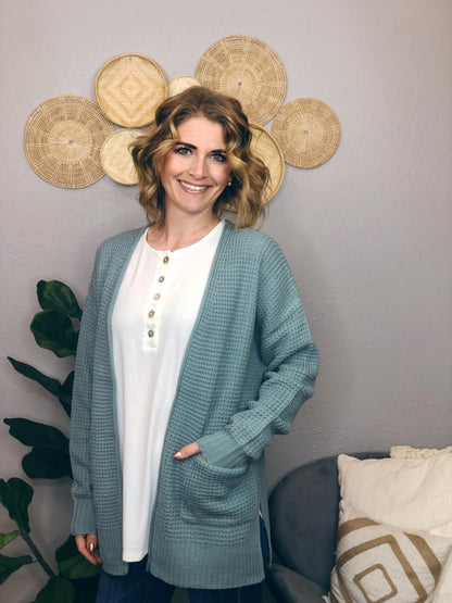 WAFFLE CARDIGAN