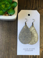 SILVER LEATHER EARRING