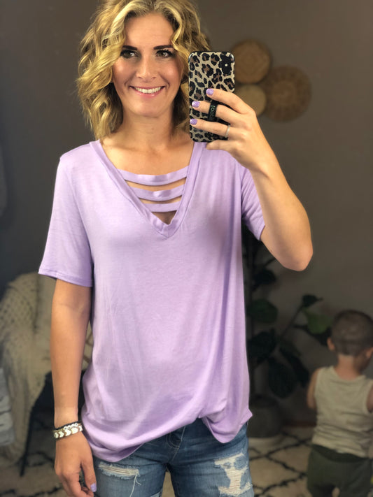 LAVENDER STRAP TOP