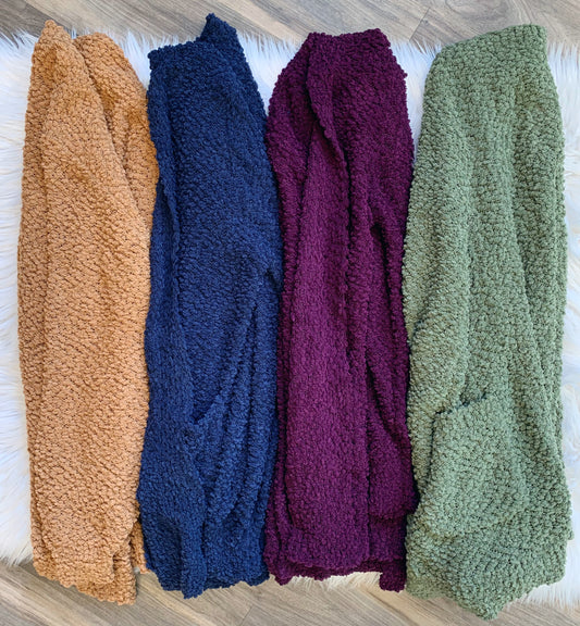 PUFF SLEEVE POPCORN CARDIGAN