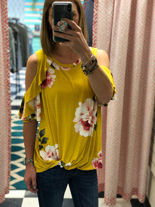 FLORAL COLD SHOULDER