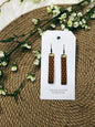 BROWN HOOP LEATHER EARRING