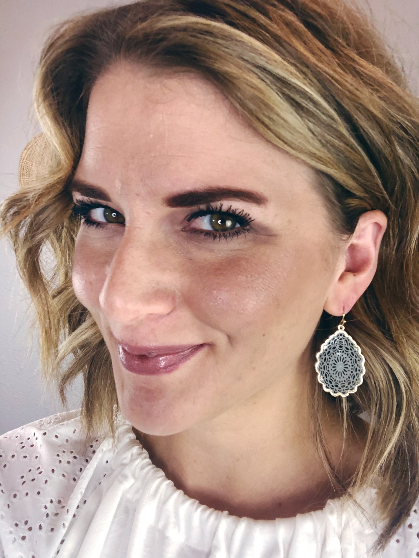 LASER CUT MANDALA HOOK EARRING