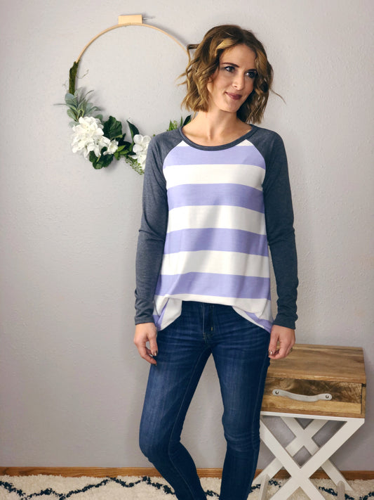 LAVENDER STRIPED TOP