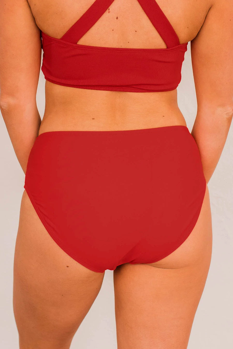 MID RISE RED SWIM BOTTOM