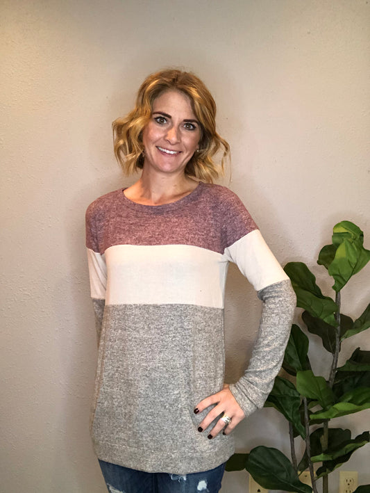 COLOR BLOCK LONG SLEEVE