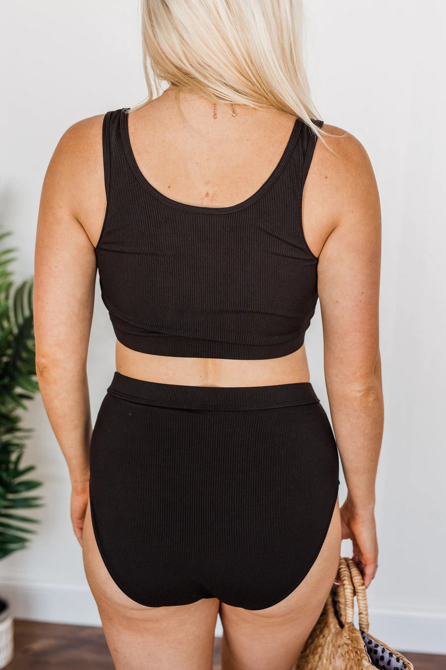 SUMMERTIME SHINE RIBBED KNIT SWIM TOP