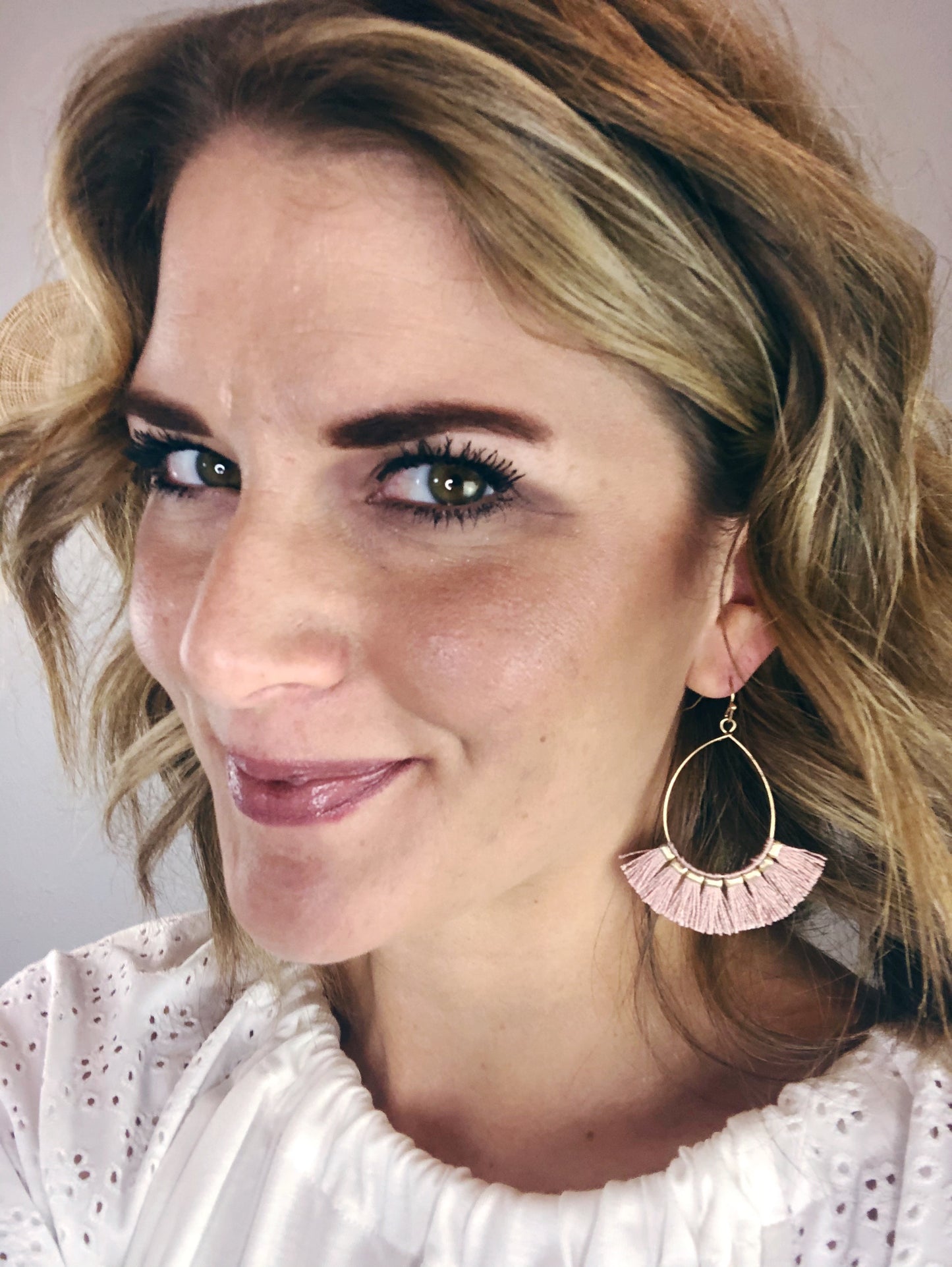 TASSEL EARRING W/ METAL TEAR DROP
