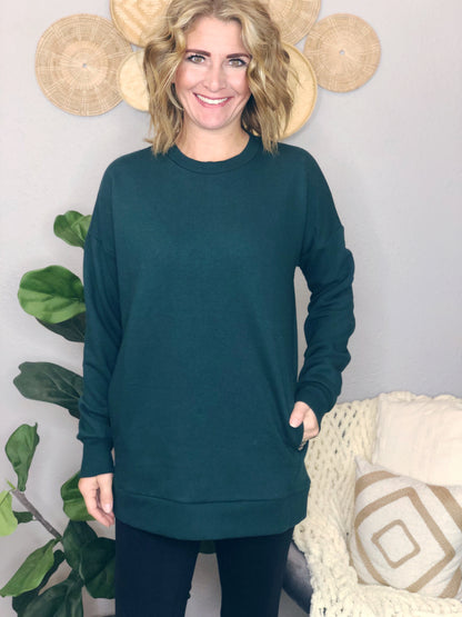 CREW NECK TUNIC W/ POCKETS