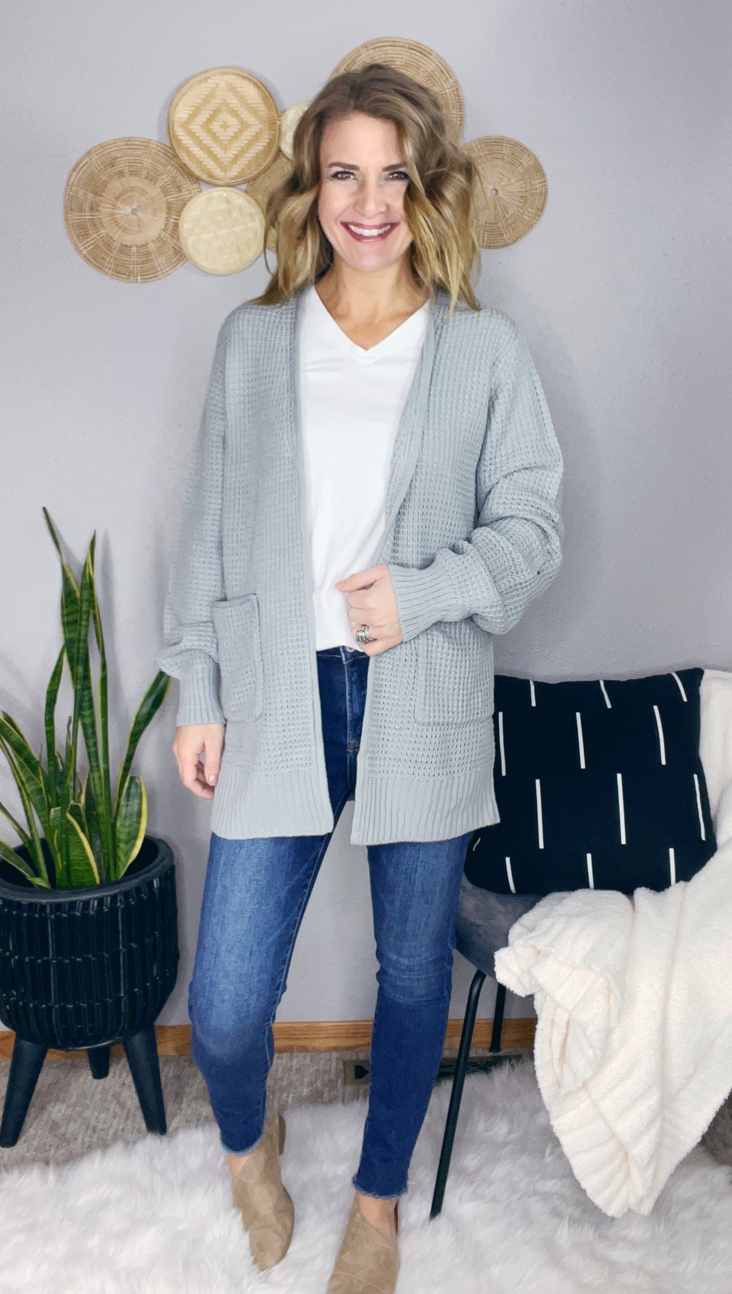 WAFFLE OPEN CARDIGAN SPRING 22