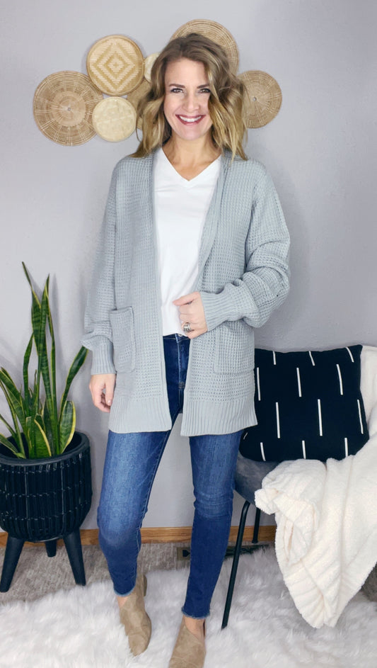 WAFFLE OPEN CARDIGAN SPRING 22