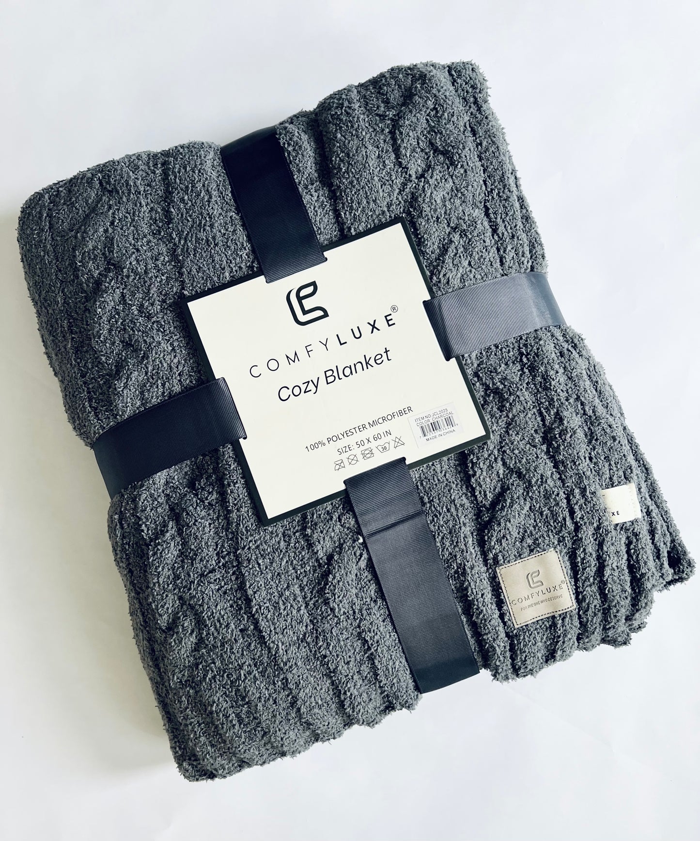 BRAIDED CABLE KNIT SOFT THROW BLANKET