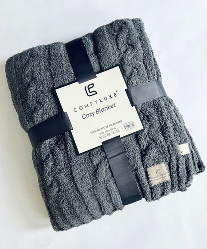 BRAIDED CABLE KNIT SOFT THROW BLANKET
