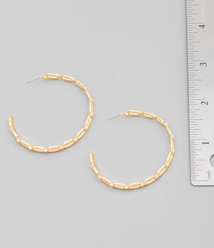 CHAIN LINK HOOP EARRING