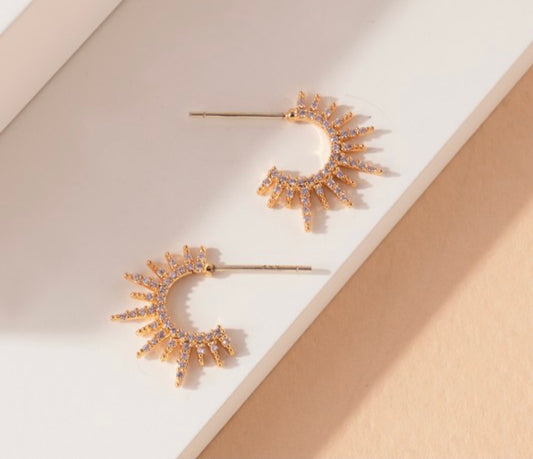 SUN BURST OPEN HOOP EARRING