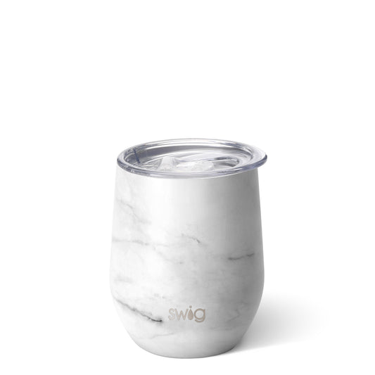 SWIG STEMLESS WINE CUP-MARBLE MATTE
