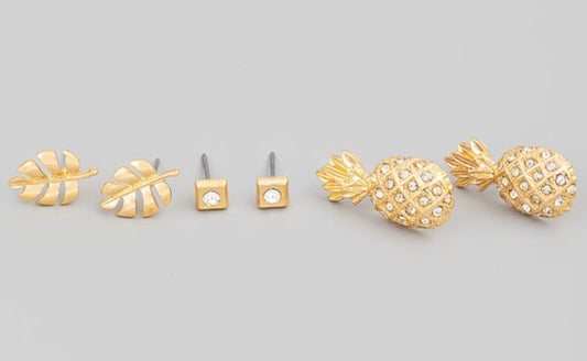PINEAPPLE EARRING SET