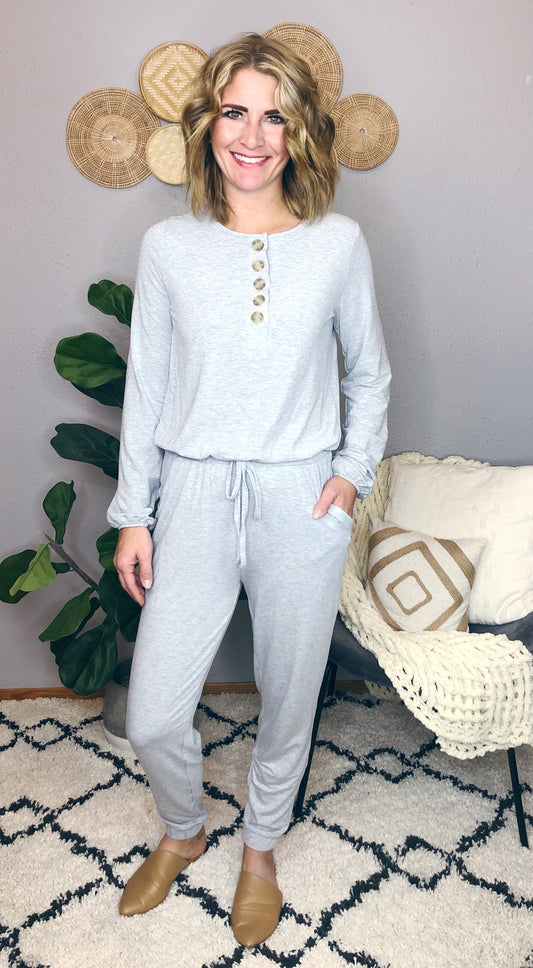 BUTTON JOGGER JUMPSUIT