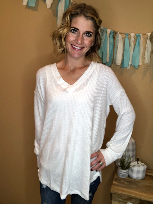 WAFFLE KNIT LONG SLEEVE