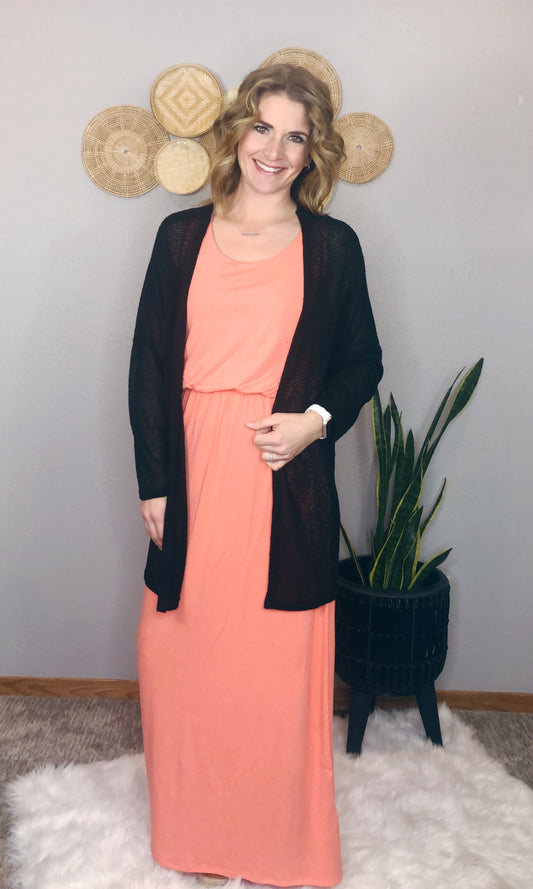 SOLID BLACK KIMONO CARDIGAN