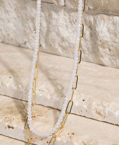 CHAIN AND BEAD NECKLACE