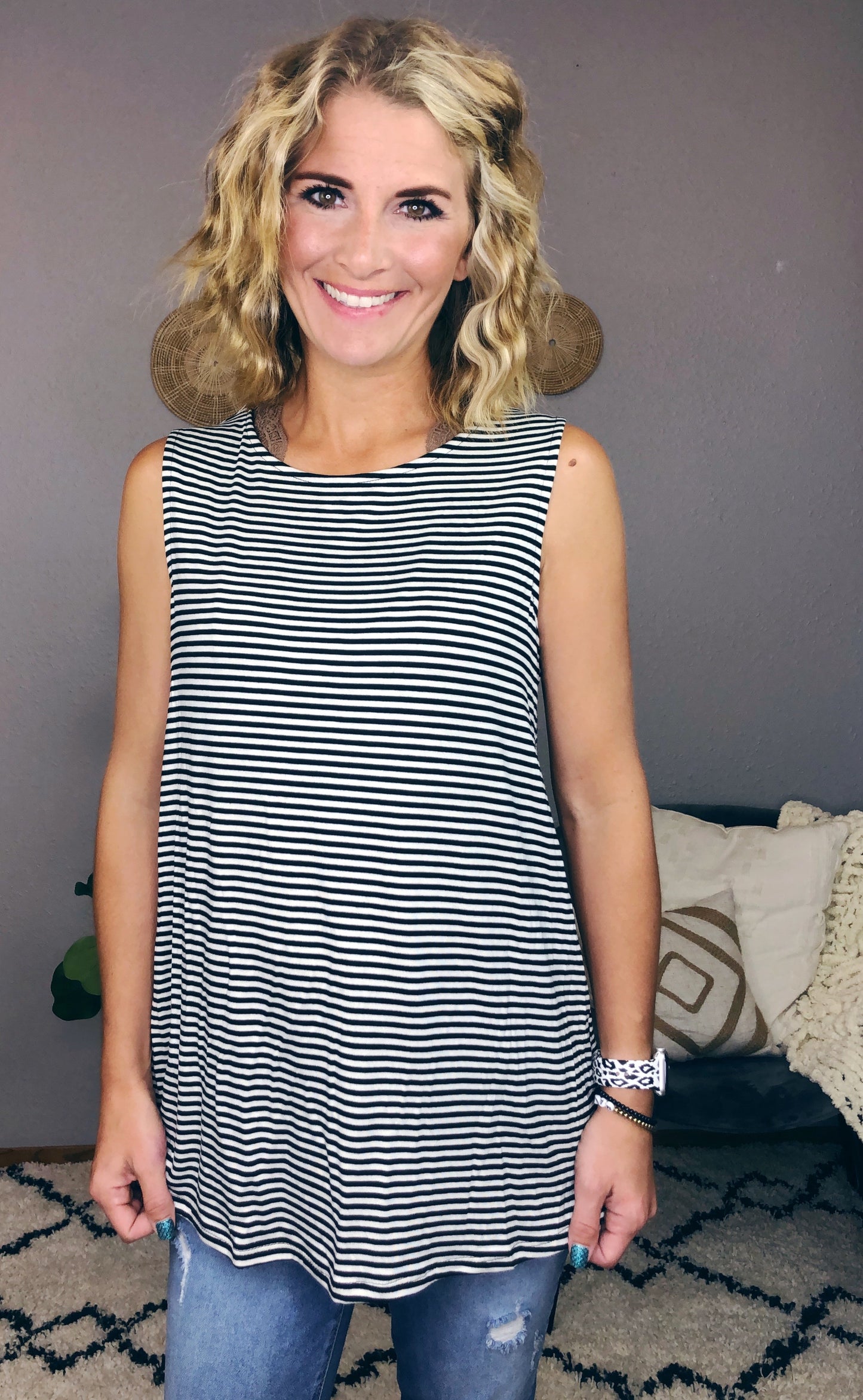 STRIPE OPEN BACK TANK
