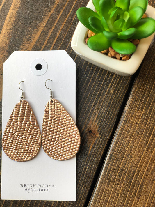 ROSE GOLD SPECKLE LEATHER EARRING