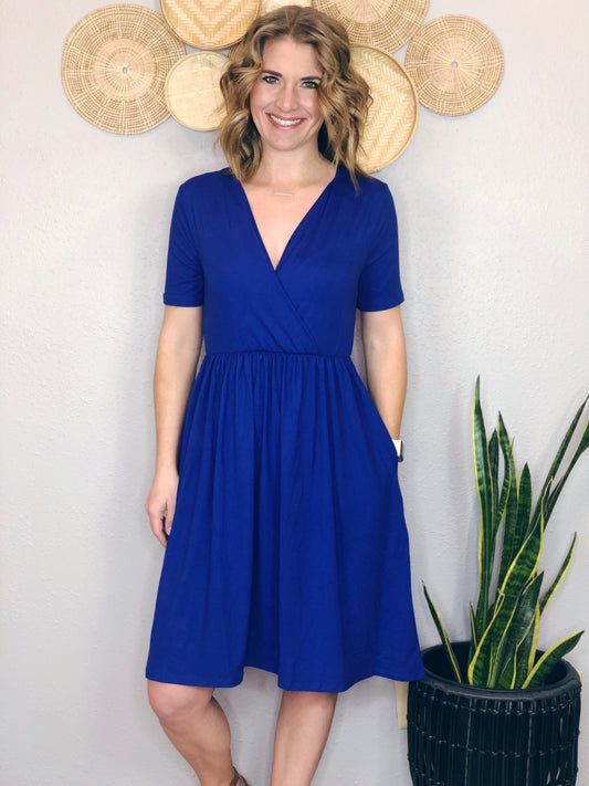 BUTTER SOFT SHORT SLEEVED BRUSHED DRESS