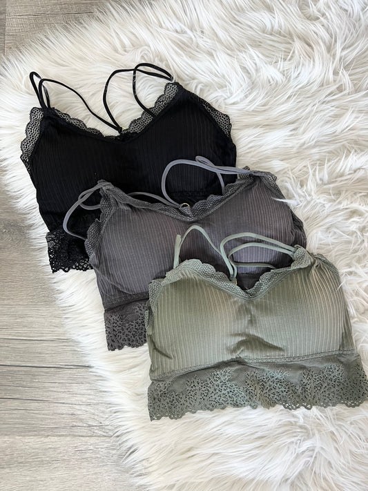 LACE DETAIL OPEN BACK BRALETTE