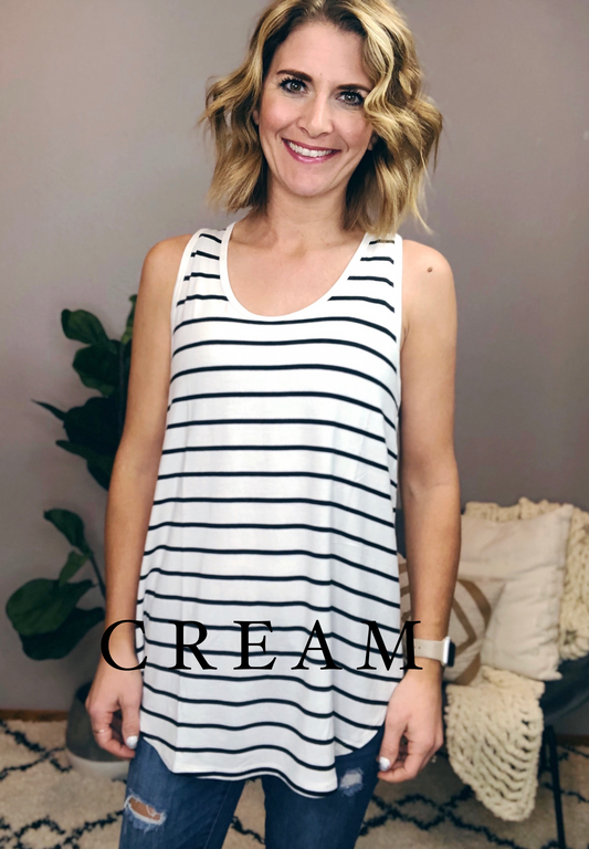 THICK STRAP STRIPE TANK